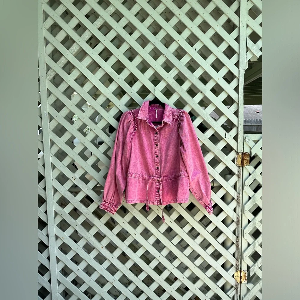 ❤️Free People Your All Mini Denim Top - Picture 3 of 5